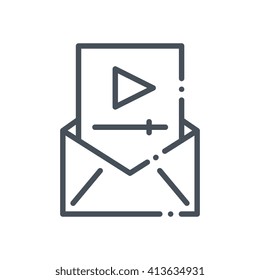 Video message icon suitable for info graphics, websites and print media and  interfaces. Hand drawn style, pixel perfect line vector icon.