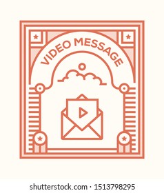 VIDEO MESSAGE AND ILLUSTRATION ICON CONCEPT