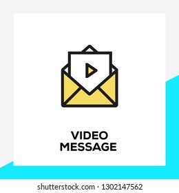 VIDEO MESSAGE LINE ICON SET