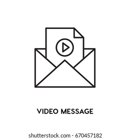 Video Message vector icon, mail symbol. Modern, simple flat vector illustration for web site or mobile app