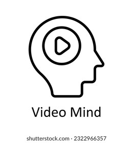 Video-Mind-Vektorgrafik   Skizze Design Illustration. Multimedia-Symbol auf weißem Hintergrund - EPS10-Datei
