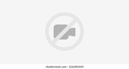 Video Missing, Filming Banned or Not Available - Grey Pictogram with Retro Style Movie Camera for Web Design - Template Editable Vector Format Included