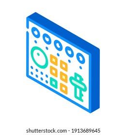 vector de icono isométrico del mezclador de vídeo. señal del mezclador de vídeo. ilustración de símbolo aislado