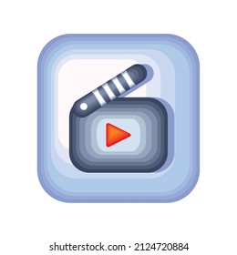 video mobile app icon flat