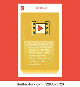 Video mobile vertical banner design design. Vector
