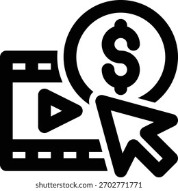 Video Monetization, Video, Monetize Outline Icon