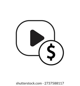 Video Monetization Play Outline Icon