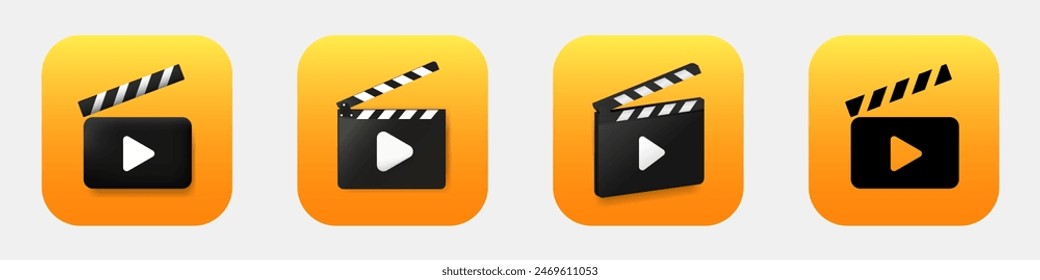 Video montage mobile app 3d modern icon. Movie making new style phone application icon