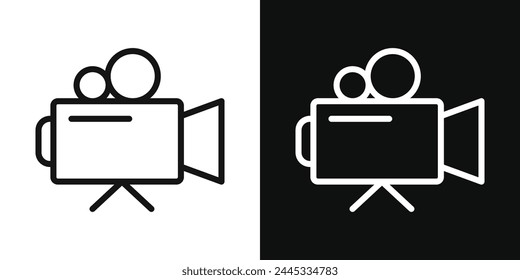 Video and Movie Camera Icon Set. Recording Equipment and Film Camera Symbols.