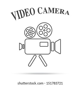 video movie camera vintage icon isolated background