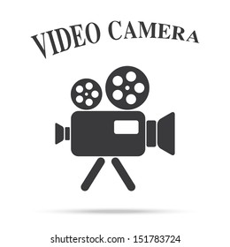 video movie camera vintage icon isolated background