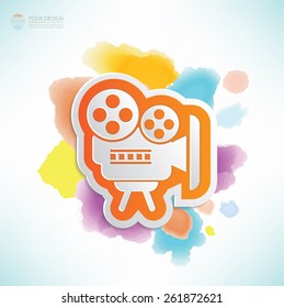 Video movie design,water colour design,clean vector