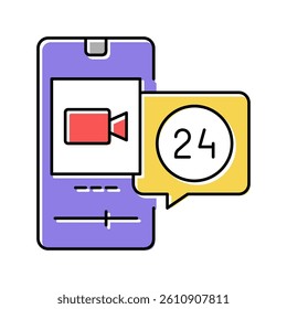video movie ephemeral color icon vector. video movie ephemeral sign. isolated symbol illustration