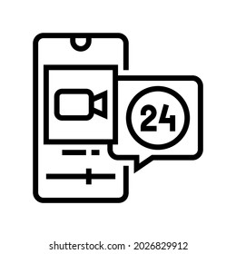 video movie ephemeral line icon vector. video movie ephemeral sign. isolated contour symbol black illustration