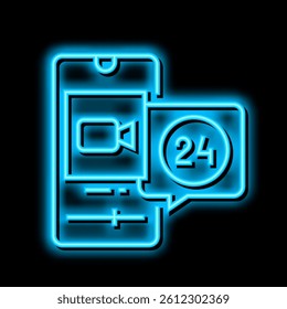 video movie ephemeral neon light sign vector. video movie ephemeral illustration