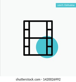 Video, Movie, Film Turquoise Highlight Circle Point Vector Icon