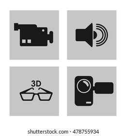 Video movie and media icon set