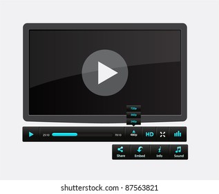 Video movie media player with icons