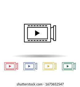 Video multi color icon. Simple thin line, outline vector of online and web icons for ui and ux, website or mobile application