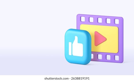 Video multimedia content vlog blog social media network like copy space banner template. Online information broadcasting advertising marketing stream web community follow subscription
