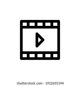 Video Multimedia Icon. Line Icon, Outline Vector Sign, Linear Style Pictogram Isolated On White Background.