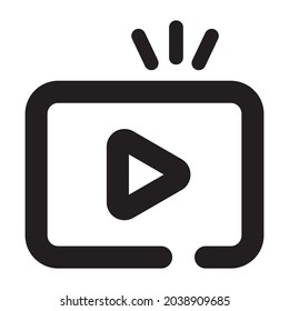 video multimedia icon. Line icon, outline vector sign, linear style pictogram isolated on white background.