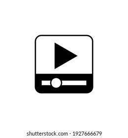Video multimedia icon in solid black flat shape glyph icon, isolated on white background 