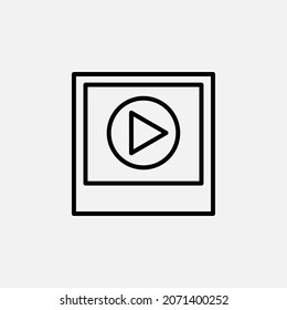 Video, multimedia, diseño de iconos de línea de reproductor de medios 