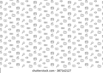 Video And Multimedia Pattern Seamless Background. Vector Illustration. EPS 10.