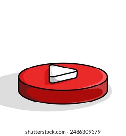 video multimedia player concept, Playback icon symbol design template, red round play button, video player template. starts audio playback. Play Design Templates online. web. vector illustration.