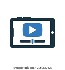 Vídeo, multimedia, icono del jugador. Logo de vector modificable.