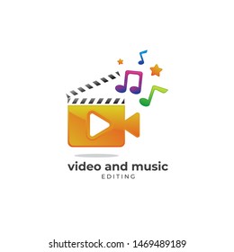 Video And Music Editing Logo Vector Icon Ilustration