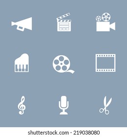 Video and music icons set 