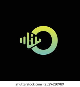 Video Music Soundwave Symbol With Letter O Logo