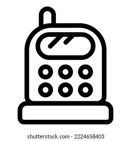 Vector de contorno de icono de la niñera de vídeo. Servicio de bebés. Página de sitio