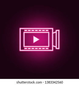 video neon icon. Elements of online and web set. Simple icon for websites, web design, mobile app, info graphics