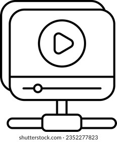 diseño de iconos de línea de red de vídeo