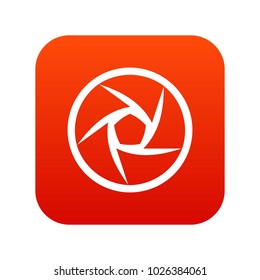Video objective icon digital red for any design isolated on white vector illustration