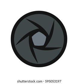 Video objective icon isolated on white background vector illustration