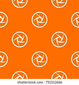Video objective pattern repeat seamless in orange color for any design. Vector geometric illustration