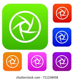Video objective set icon in different colors isolated vector illustration. Premium collection