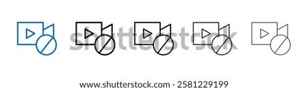 Video off icon Outline vector logo for web ui