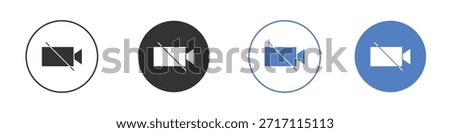 Video off icon pictogram set. Vector icon designs
