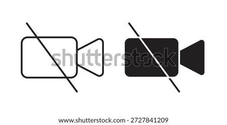 Video off icons. Outline icons vector collection. flat illustrations