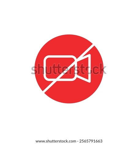 Video off social media icon Vector flat thin line illustration