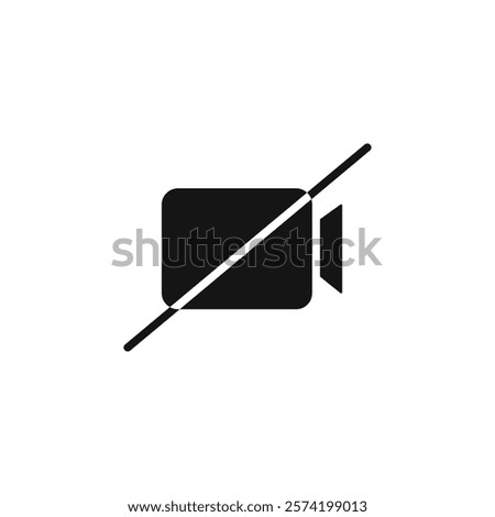 Video off social media icon Simple thin line flat symbol