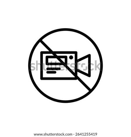 Video off social media icon outline set sign