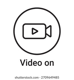 Video en el icono. Símbolo de línea de Vector para un Sitio web, tarjeta de producto, presentación y App móvil, embalaje o instrucción. Signo de esquema editable