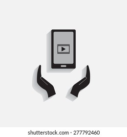 Video on mobile devices. EPS10 vector illustration