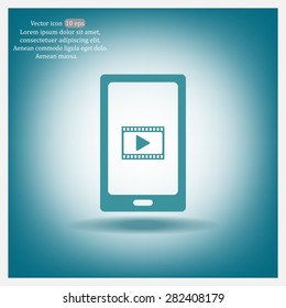 Video on mobile devices. EPS10 vector illustration